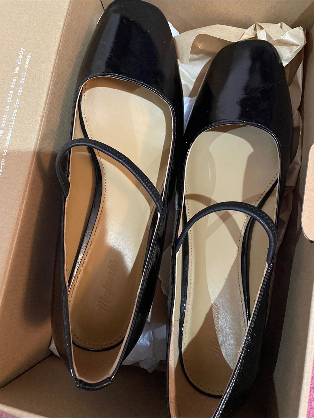 Madewell The Greta Pump Mary Jane in crinkle black patent leather in size 10 - Picture 6 of 9
